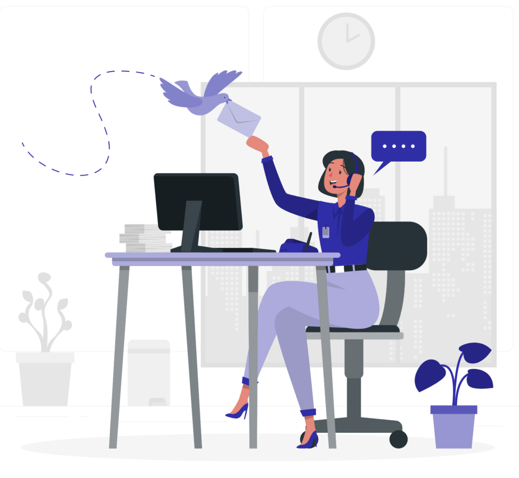 girl speaking on call and sending mail